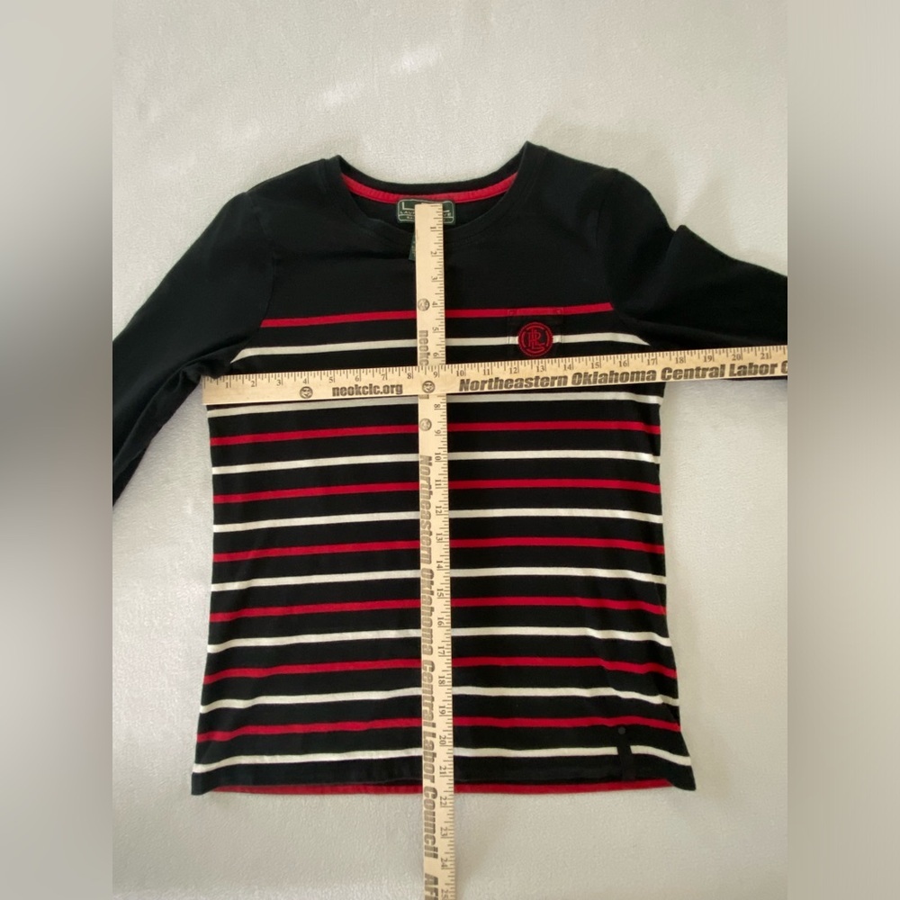 Lauren Active Ralph Lauren Top  Women’s Medium Cotton Stipend Pullover W/Logo - Picture 9 of 11